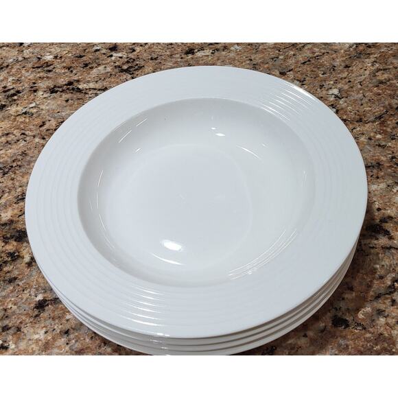 Food Network Stoneware 8" Individual Pasta Bowl Ripple (set of 4) - Picture 5 of 8